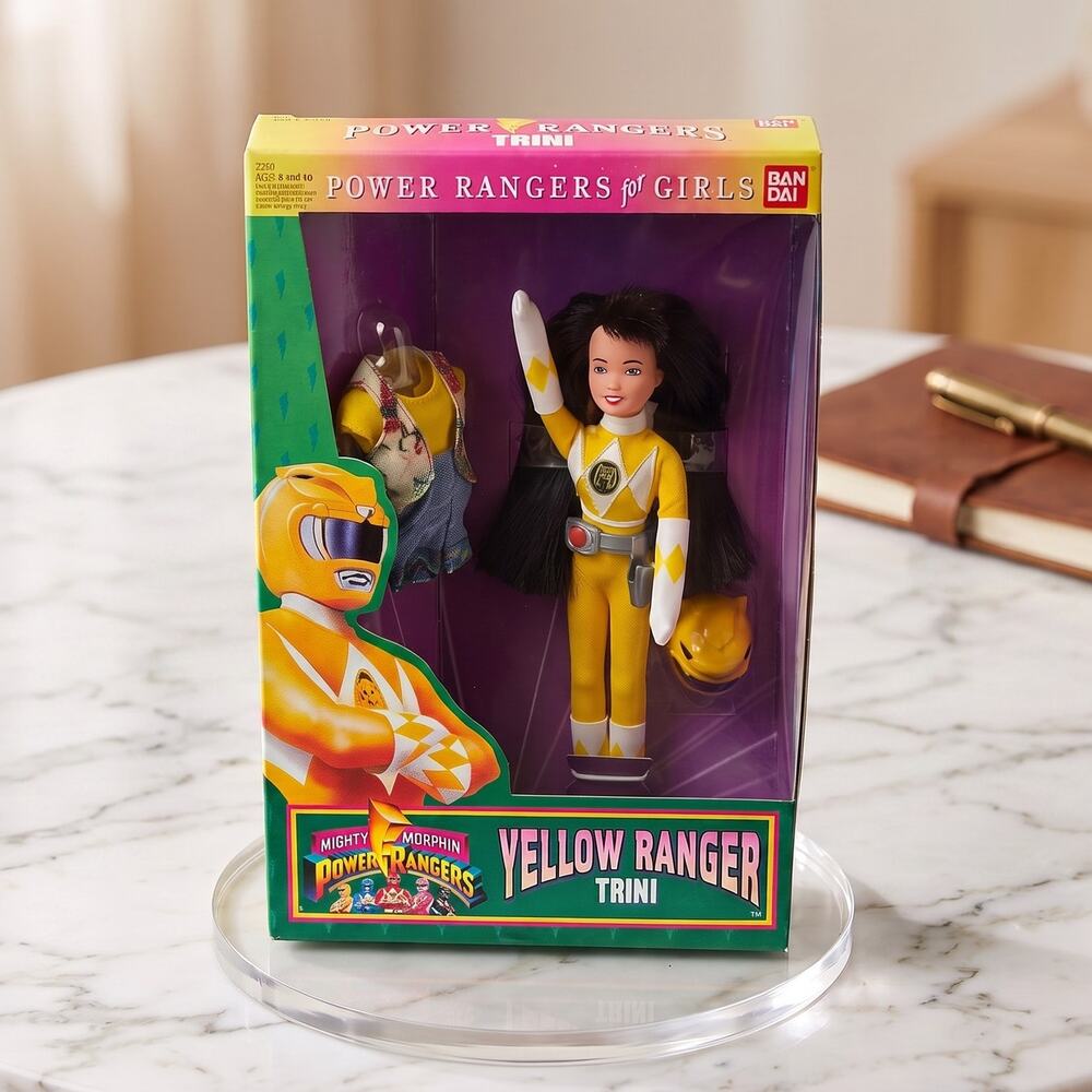 1994 Bandai MMPR Power Rangers for Girls Yellow Ranger Trini 9" Doll Sealed NOS